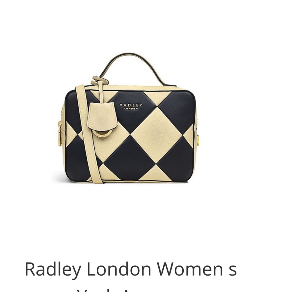Radley London Checkerboard Black and Cream Crossbody Bag
